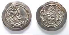 Ancient Coins - Sasanian Empire. Bahram V or Varhran V (A.D. 420-438). Silver AR Drachm.