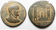 Ancient Coins - Decapolis. Abila under Caracalla (AD 198-217). AE medallion (34mm, 18.78g) . Struck in civic year 270 (AD 206/7).  