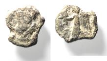 Ancient Coins - Nabataean kings. Time of Aretas IV (9 BC-AD 40). Lead tessera (13mm, 1.48g).