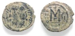 Ancient Coins - AS FOUND: BYZANTINE. JUSTIN II & SOPHIA . AE FOLLIS COIN