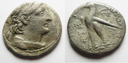 Ancient Coins - GREEK. Seleukid kings. Antiochos VIII Grypos (121/0-96 BC). AR tetradrachm (28mm, 12.99g) Ascalon mint. Struck in SE 196 (117/16 BC). 