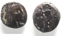 Ancient Coins - Arabia. Nabataean Kings. Aretas II (9 BC-AD 40). AR sela (14mm, 4.20g). Petra mint. Struck c. AD 17/18-29/40.
