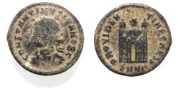Ancient Coins - CONSTANTINE II AE FOLLIS. AS FOUND. CAMP GATE