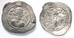 Ancient Coins - Sasanian Empire. Sasanian Empire. Kavad I (second reign, AD 499-531). AR drachm (31mm,3.80g) AS mint. Struck in regnal year 14 (AD 502).