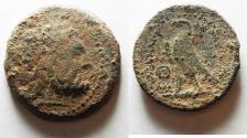 Ancient Coins - AS FOUND: EXTREMELY RARE : GREEK. PTOLEMAIC KINGS. PTOLEMY II PHILADELPHOS (285-246 BC). AE DIOBOL (30MM). AKE-PTOLEMAIS MINT.