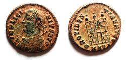 Ancient Coins - BEAUTIFUL AS FOUND. LICINIUS I AE FOLLIS. CAMP GATE