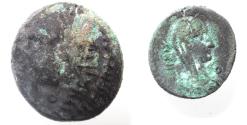 Ancient Coins - AS FOUND: Arabia. Nabataean Kingdom. Aretas IV (9 BC-AD 40). AR sela (15mm, 4.31g).Petra mint. Struck in regnal year 2 (8/7 BC).