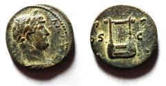 Ancient Coins - Hadrian (117-138). Æ Semis . Rome .  Lyre