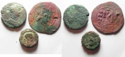 Ancient Coins - LOT OF 3 ANCIENT BRONZE COINS. NYSA-SCYTHOPOLIS. ALEXANDRIA. BYZANTINE