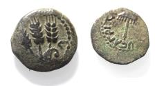 Ancient Coins - JUDAEA, Herodians. Agrippa I. 37-43 CE. AE Prutah .Jerusalem mint.