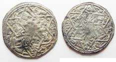 World Coins - RASSIDS OF YEMEN. SILVER DERHIM. 7th CENTURY AH. HUTH MINT. 616 A.H