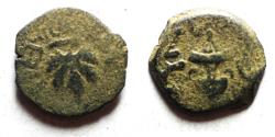 Ancient Coins - Judaea. Jewish War. First Revolt. AE Prutah. Year 3. 68/69 C.E.