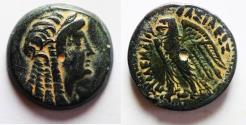 Ancient Coins - PTOLEMAIC KINGS of EGYPT. Ptolemy V or Ptolemy VI. 204-180 BC or 180-145 BC. Æ. ISIS