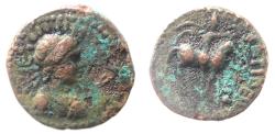 Ancient Coins - Kushan Empire. Time of Kujula Kadphises - Vima Takto. Circa AD 80-113. AE didrachm (. Soter Megas coinage.
