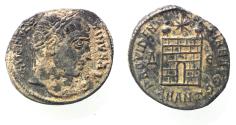 Ancient Coins - AS FOUND. CONSTANTINE I AE FOLLIS. CAMP GATE