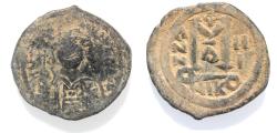 Ancient Coins - AS FOUND: BYZANTINE. MAURICE TIBERIUS AE FOLLIS