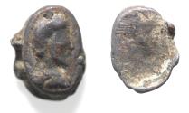 Ancient Coins - Roman Egypt. 3rd century AD. Lead seal impression (23 x 17 mm). Male bust r.