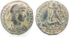 Ancient Coins - BEAUTIFULL AS FOUND: CONSTANTIUS II AE . FALLEN HORSEMAN