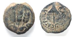 Ancient Coins - JUDAEA, Herodians. Agrippa I. 37-43 CE. AE Prutah .Jerusalem mint.