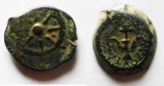Ancient Coins - Judaea, Alexander Jannaeus, 103-76 BC, AE Prutot (Biblical Widow's Mites).