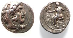 Ancient Coins - LIFE TIME ISSUE:  Kings of Macedon. Alexander III the Great (336-323 BC).  AR Tetradrachm (25mm, 17.05g). Issos or Myriandros mint. Struck c. 325-323 BC.