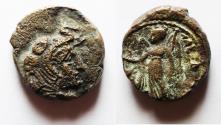Ancient Coins - Seleukid Kings. Seleukos I Nikator (312-281 BC). AE 16mm, 3.98g. Ekbatana mint.