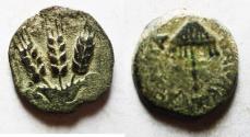 Ancient Coins - JUDAEA, Herodians. Agrippa I. 37-43 CE. AE Prutah .Jerusalem mint.