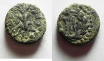 Ancient Coins - HIGH QUALITY: BE-HEADER OF JOHN THE BAPTIST: Judaea, Herod Antipas (4 BC - 39 AD). AE 14
