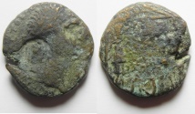 Ancient Coins - Judaea. Herodian dynasty. Agrippa I with Caligula (37-43 CE). AE 23mm, 11.84g. Caesarea Maritima mint. Struck in regnal year 7 (42/3 CE).