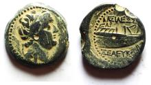 Ancient Coins - Seleukid Kings. Seleukos IV Philopator (187-175 BC) Æ 21. GALLEY