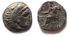 Ancient Coins - Macedonian Kings. Alexander III ’the Great’ (336-323 BC). AR drachm (19mm, 3.92g). Posthumous issue struck under Antigonos Monophtalmos as strategos of Asia (320-306/5 BC).