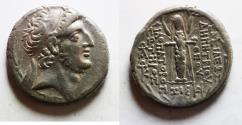 Ancient Coins - Seleukid Kings. Demetrios III Eukairos (97/6-88/7 BC). AR tetradrachm (27mm, 14.67g). Damascus mint. Struck in SE 217 (96/5 BC).