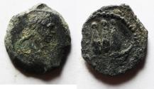 Ancient Coins - EGYPT. ALEXANDRIA. TRAJAN AE DICHALKON. ISIS HEADDRESS