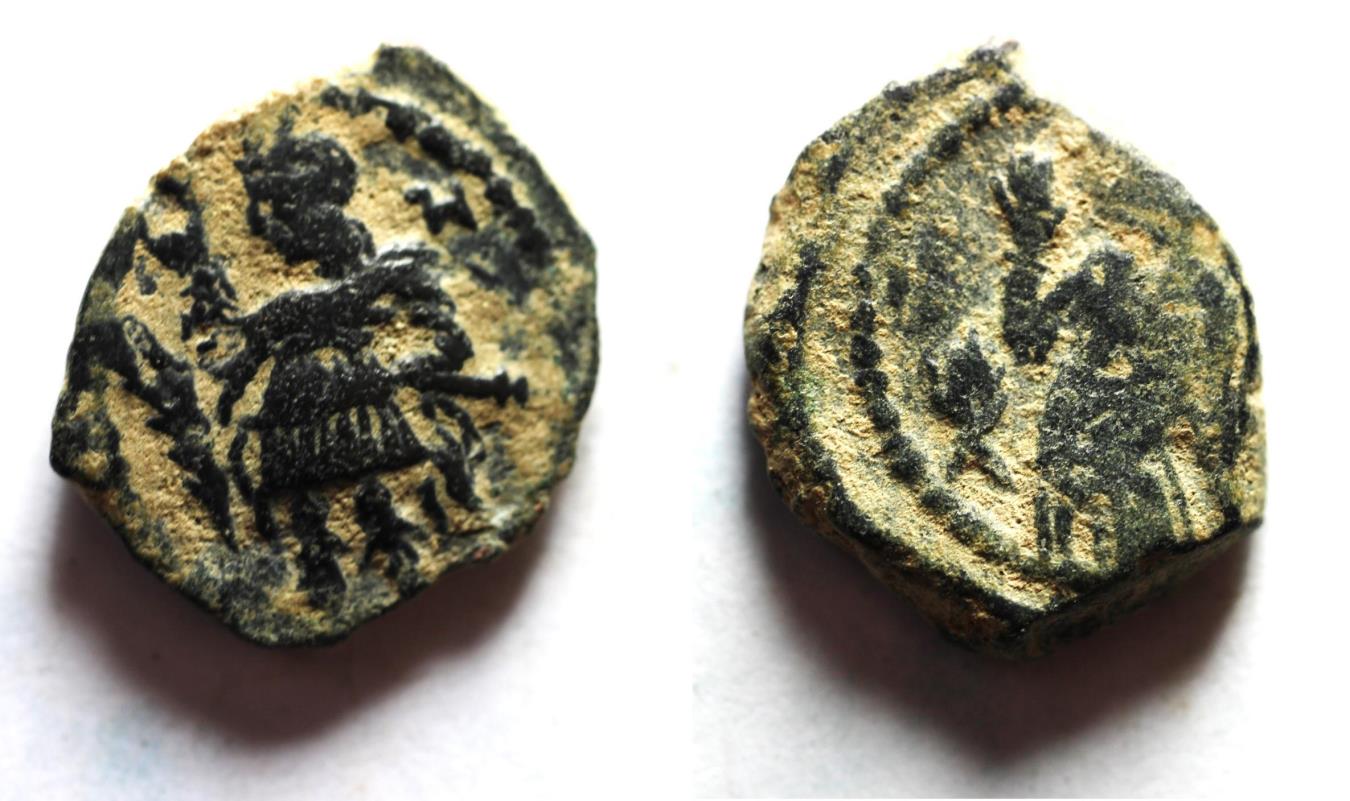 NABATAEA. Aretas IV, with Shaqilat. 9 BC- AD 40. AE | Ancient Eastern Coins