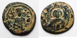 Ancient Coins - BYZANTINE. Alexius I Comnenus (1081-1118). AE tetarteron (22 mm, 2.23 g). Thessalonica mint. Post-reform coinage struck 1092-1118.