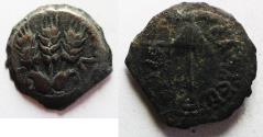 Ancient Coins - JUDAEA, Herodians. Agrippa I. 37-43 CE. AE Prutah .Jerusalem mint.