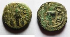 Ancient Coins - JUDAEA, Jewish War. 66-70 CE. Æ Eighth Shekel .