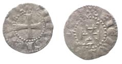World Coins - Medieval, Crusader. Latin Kingdom of Jerusalem. Baldwin III (1143-1163). AR denier (17mm, 0.60g).