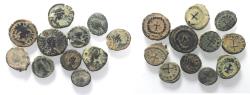 Ancient Coins - ROMAN. LOT OF 11 AE 4 COINS. WITH CROSS REVERSE