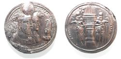 Ancient Coins - SASANIAN KINGS. Vahrām (Bahram) II, with Queen and Prince 4. AD 276-293. AR Drachm