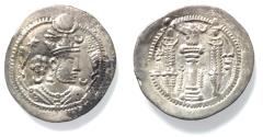 Ancient Coins - Sasanian Empire. Kavad I (first reign, AD 488-497). AR drachm (28mm, 3.87g) DA (Darabgerd) mint.