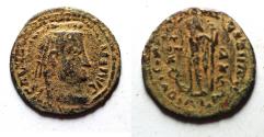 Ancient Coins - OVERSTRUCK ROMAN AE FOLLIS.