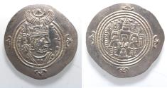 Ancient Coins - CHOICE QUALITY: Sasanian Kingdom. Khusru II. A.D. 591-628. AR drachm.