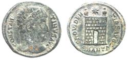 Ancient Coins - AS FOUND. CONSTANTINE I AE FOLLIS. CAMP GATE