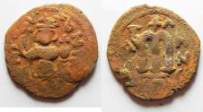 World Coins - ARAB-BYZANTINE. AE FALS .  IMITATION OF CONSTANS II AE FOLLIS
