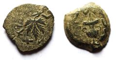 Ancient Coins - Judaea. Jewish War. First Revolt. AE Prutah. Year 3. 68/69 C.E.