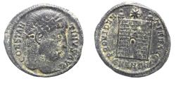 Ancient Coins - AS FOUND. CONSTANTINE I AE FOLLIS. CAMP GATE