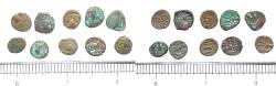 Ancient Coins - LOT OF 10 AS FOUND: Arabia Felix. Himyarite Kingdom. 100 - 300 A.D. Rare copper Bucranium coins.