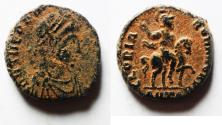 Ancient Coins - ROMAN IMPERIAL AE 3 . EMPEROR ON HORSEBACK