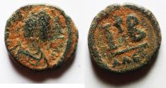Ancient Coins - Justinian I (527-565). Æ 12 Nummi. Alexandria, 529-539.